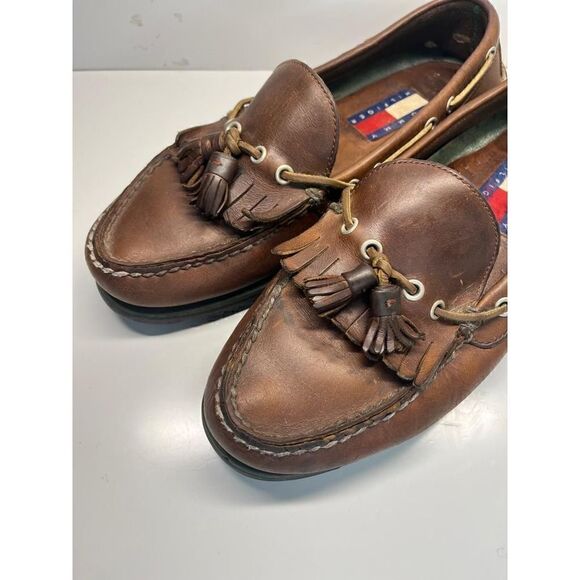 Tommy Hilfiger Vintage Brown Slip-On Tassel Casual Moc Loafers shoes Men's 10M - Picture 5 of 12